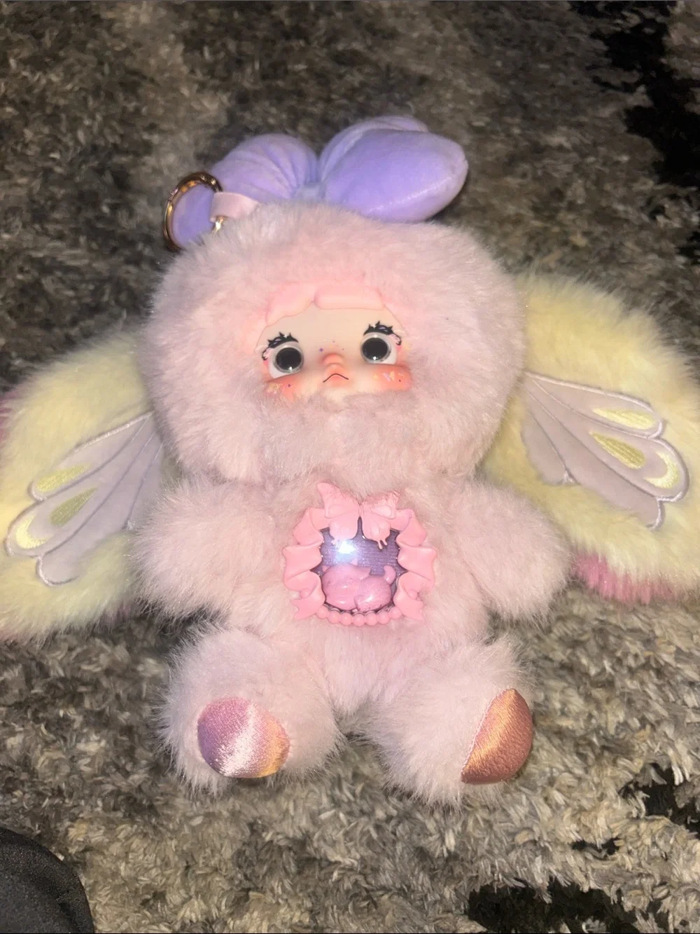 Reverie Plush Bunny Doll with Bow - Pastel Pink & Lavender